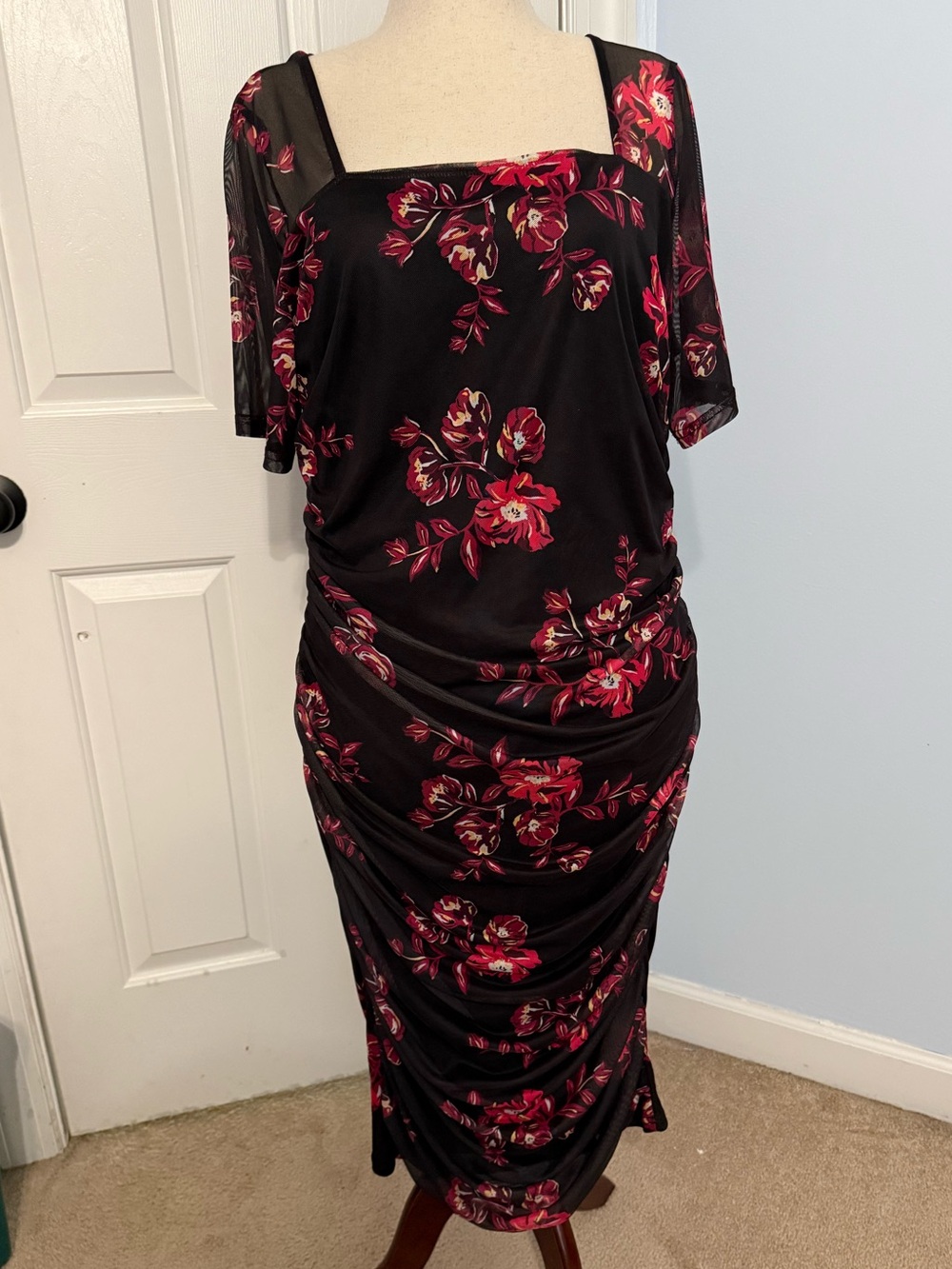 BloomChic Black Top with Pink Accent